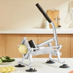 VEVOR Commercial Vegetable Slicer, 1/2 inch Fruit Slicer, Stainless Steel and Aluminum Alloy Vegetable Cutter Slicer Machine, Manual Slicer with Non-slip Feet, for Radishes, Onions, Potatoes, Lemons