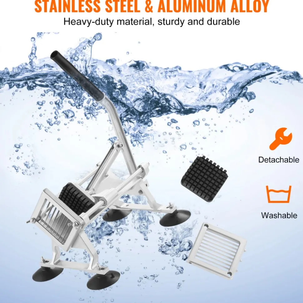 VEVOR Commercial Vegetable Slicer, 3/8 inch Fruit Slicer, Stainless Steel and Aluminum Alloy Vegetable Cutter Slicer Machine, Manual Slicer with Non-slip Feet, for Radishes, Onions, Potatoes, Lemons