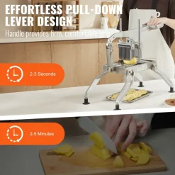 VEVOR Commercial Vegetable Slicer, 1/4 and 1/2 inch Tomato Slicer, Stainless Steel and Aluminum Alloy Vegetable Cutter Slicer, Manual Tomato Slicer with Non-slip Feet, for Tomatoes, Onions, Potatoes
