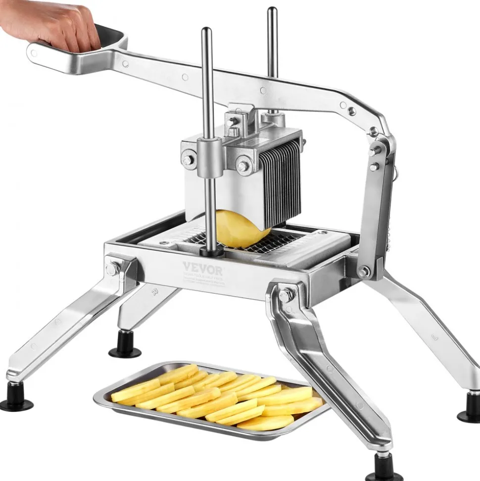 VEVOR Commercial Vegetable Slicer, 1/4 and 1/2 inch Tomato Slicer, Stainless Steel and Aluminum Alloy Vegetable Cutter Slicer, Manual Tomato Slicer with Non-slip Feet, for Tomatoes, Onions, Potatoes