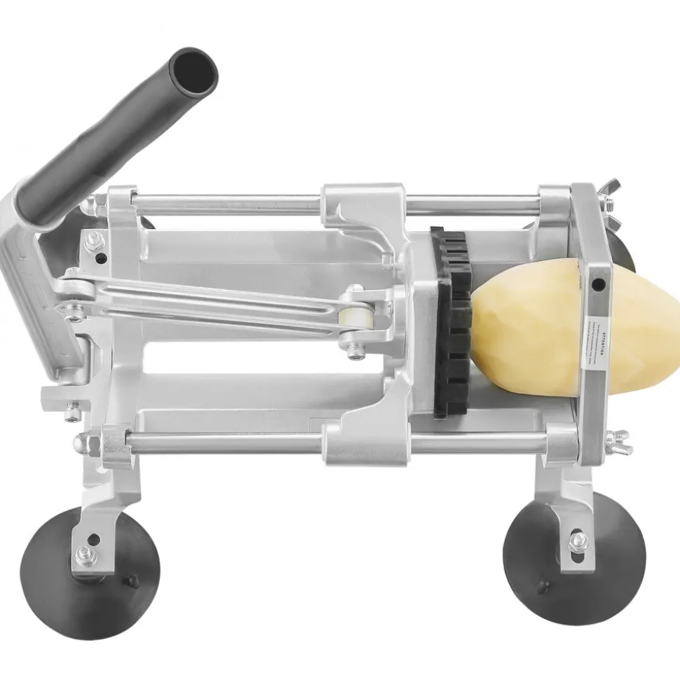 VEVOR Commercial Vegetable Slicer, 1/4"+3/8"+1/2" Fruit Slicer, Stainless Steel and Aluminum Alloy Vegetable Cutter Slicer Machine, Manual Slicer with Non-slip Feet, for Radishes, Onions, Potatoes