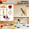 VEVOR Commercial Vegetable Slicer, 1/4 inch Fruit Slicer, Stainless Steel and Aluminum Alloy Vegetable Cutter Slicer Machine, Manual Slicer with Non-slip Feet, for Radishes, Onions, Potatoes, Lemons