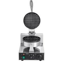 VEVOR Commercial Waffle Maker, 10PCS Rectangle Waffle Baker Machine, 1550W Non-Stick Stainless Steel Belgian Waffle Iron with Temp and Time Control, Handle, for Restaurant Bakery Snack Bar Family
