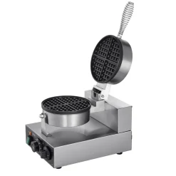 VEVOR Commercial Waffle Maker, 10PCS Rectangle Waffle Baker Machine, 1550W Non-Stick Stainless Steel Belgian Waffle Iron with Temp and Time Control, Handle, for Restaurant Bakery Snack Bar Family