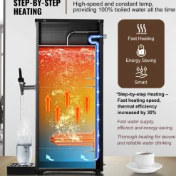 VEVOR Commercial Water Boiler, Electric Hot Water Dispenser with 316 Stainless Steel Heating Tube, 1500W Step-by-step Fast Heating 50L per Hour Hot Water Boiler, for Coffee Tea Restaurant Office