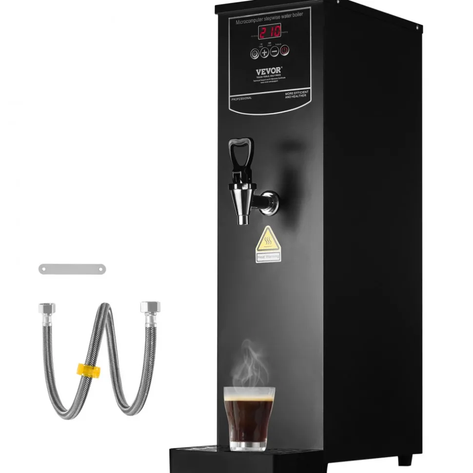 VEVOR Commercial Water Boiler, Electric Hot Water Dispenser with 316 Stainless Steel Heating Tube, 1500W Step-by-step Fast Heating 50L per Hour Hot Water Boiler, for Coffee Tea Restaurant Office