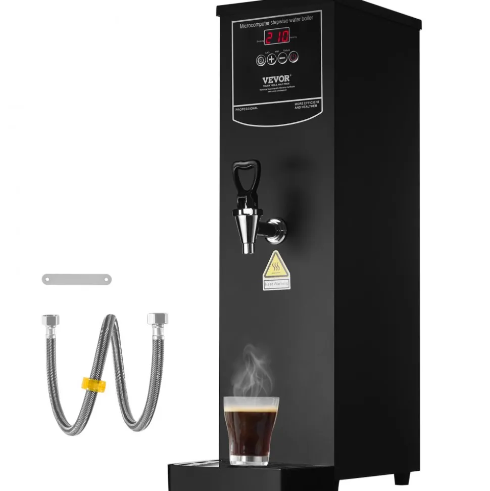 VEVOR Commercial Water Boiler, Electric Hot Water Dispenser with 316 Stainless Steel Heating Tube, 1500W Step-by-step Fast Heating 50L per Hour Hot Water Boiler, for Coffee Tea Restaurant Office
