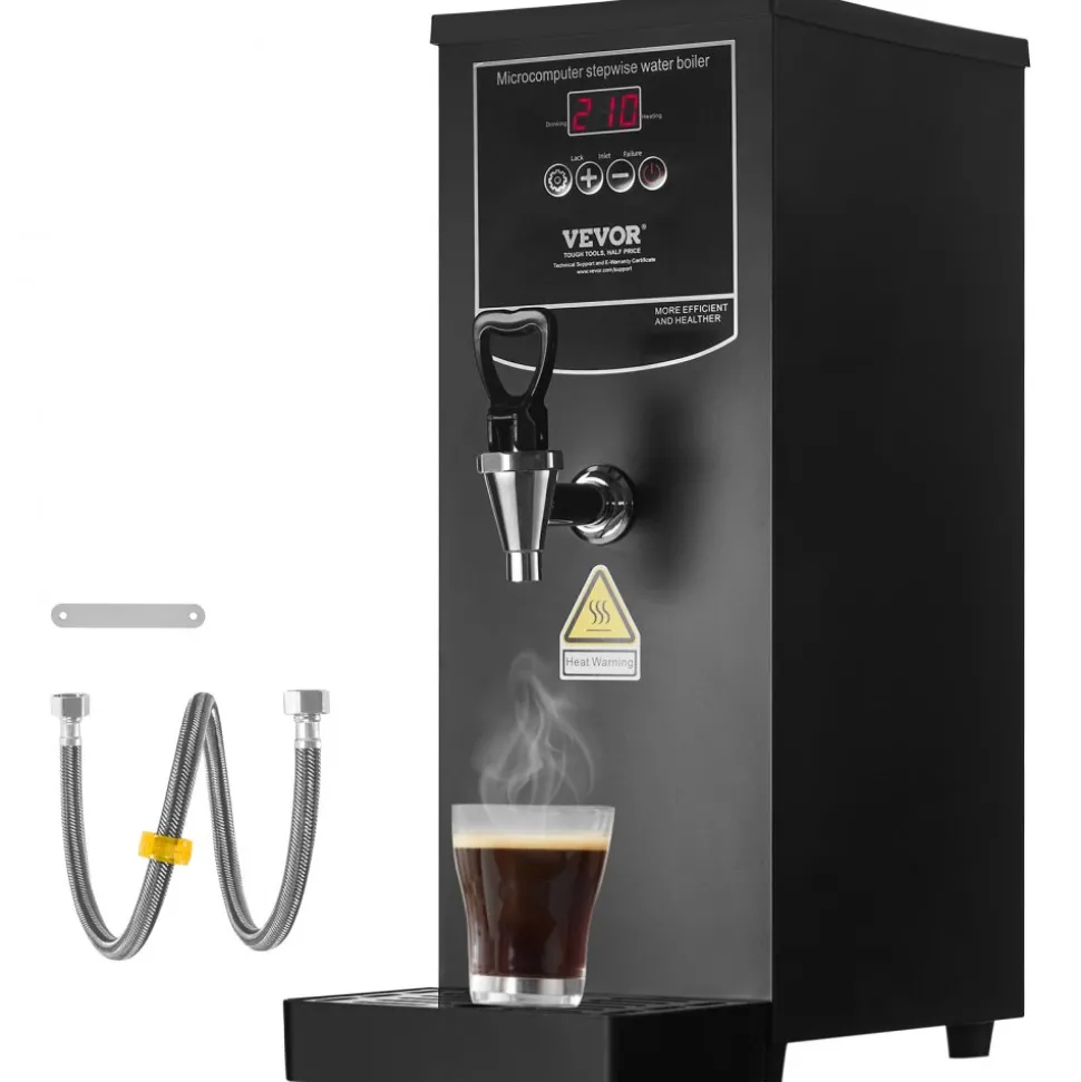 VEVOR Commercial Water Boiler, Electric Hot Water Dispenser with 316 Stainless Steel Heating Tube, 1500W Step-by-step Fast Heating 50L per Hour Hot Water Boiler, for Coffee Tea Restaurant Office