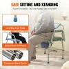 VEVOR Commode Chair, Bedside Commode with Drop-Down Arms and Detachable Backrest, 5-Level Adjustable Height, 7L Removable Bucket, Easy to Assemble, 1000LBS Capacity, Portable Toilet for Adults Seniors
