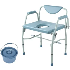VEVOR Commode Chair, Bedside Commode with Drop-Down Arms and Detachable Backrest, 5-Level Adjustable Height, 7L Removable Bucket, Easy to Assemble, 1000LBS Capacity, Portable Toilet for Adults Seniors