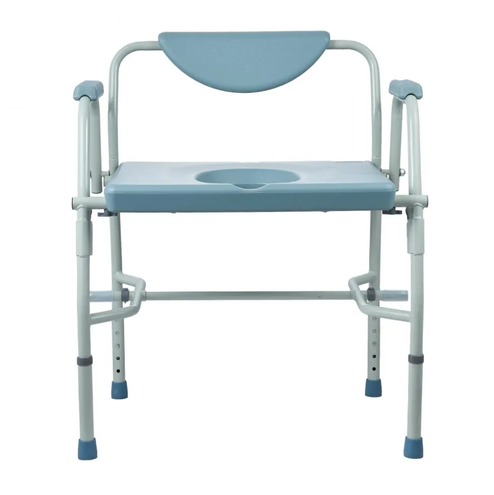 VEVOR Commode Chair, Bedside Commode with Drop-Down Arms and Detachable Backrest, 5-Level Adjustable Height, 7L Removable Bucket, Easy to Assemble, 1000LBS Capacity, Portable Toilet for Adults Seniors