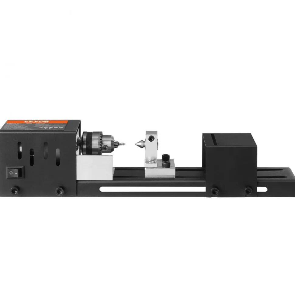 VEVOR Compact Lathe Machine, Dimensions 2.76 x 6.3 inches, 24VDC 96W, Includes Milling Machine Accessories, Features 7 Adjustable Speeds Ranging from 4220 to 8450 RPM, Ideal for DIY Woodworking and