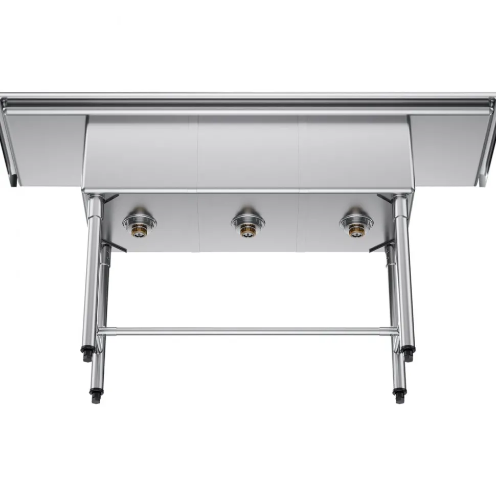 VEVOR 3 Compartment Sink, 18-Gauge 304 Stainless Steel, 14" x 16" x 11" Bowl Size, 3 Bay Commercial Kitchen Prep & Utility Sink with 2 Drainboards and Backsplash for Restaurant, Food Truck & Home Use
