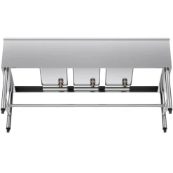 VEVOR 3 Compartment Sink, 18-Gauge 304 Stainless Steel, 10
