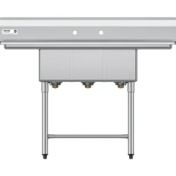 VEVOR 3 Compartment Sink, 18-Gauge 304 Stainless Steel, 10