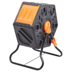 VEVOR Compost Bin, 18.5-Gal Composting Tumbler, Compact Single Rotating Chamber with Sliding Door and Steel Frame, BPA Free  Small Composter Bin Tumbler for Garden, Kitchen, Yard, Outdoor