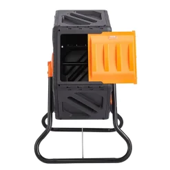 VEVOR Compost Bin, 18.5-Gal Composting Tumbler, Compact Single Rotating Chamber with Sliding Door and Steel Frame, BPA Free  Small Composter Bin Tumbler for Garden, Kitchen, Yard, Outdoor