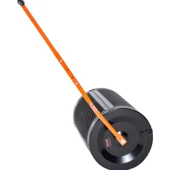 VEVOR Compost Spreader, 24 in Wide Peat Moss Spreader with T Shaped Handle, 3 Heights Adjustable, Powder-Coated Steel Garden Peat Moss Roller, Heavy Duty Grass Seed Spreaders for Planting Seeding