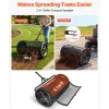 VEVOR Compost Spreader, 24" Wide Peat Moss Spreader with Push/Tow Handle & Brush, 4 Heights Adjustable, Powder-Coated Steel Garden Peat Moss Roller, Heavy Duty Grass Seed Roller for Planting Seeding