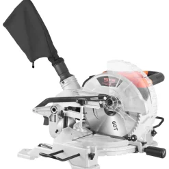 VEVOR Compound Miter Saw, 10-Inch Blade, 15 Amp Motor, 60-Tooth, Corded Single Bevel 0-45°, LED Precision Alignment, Angle Adjustable, Lightweight Cast Aluminum Base, for Wood, Composite Decking