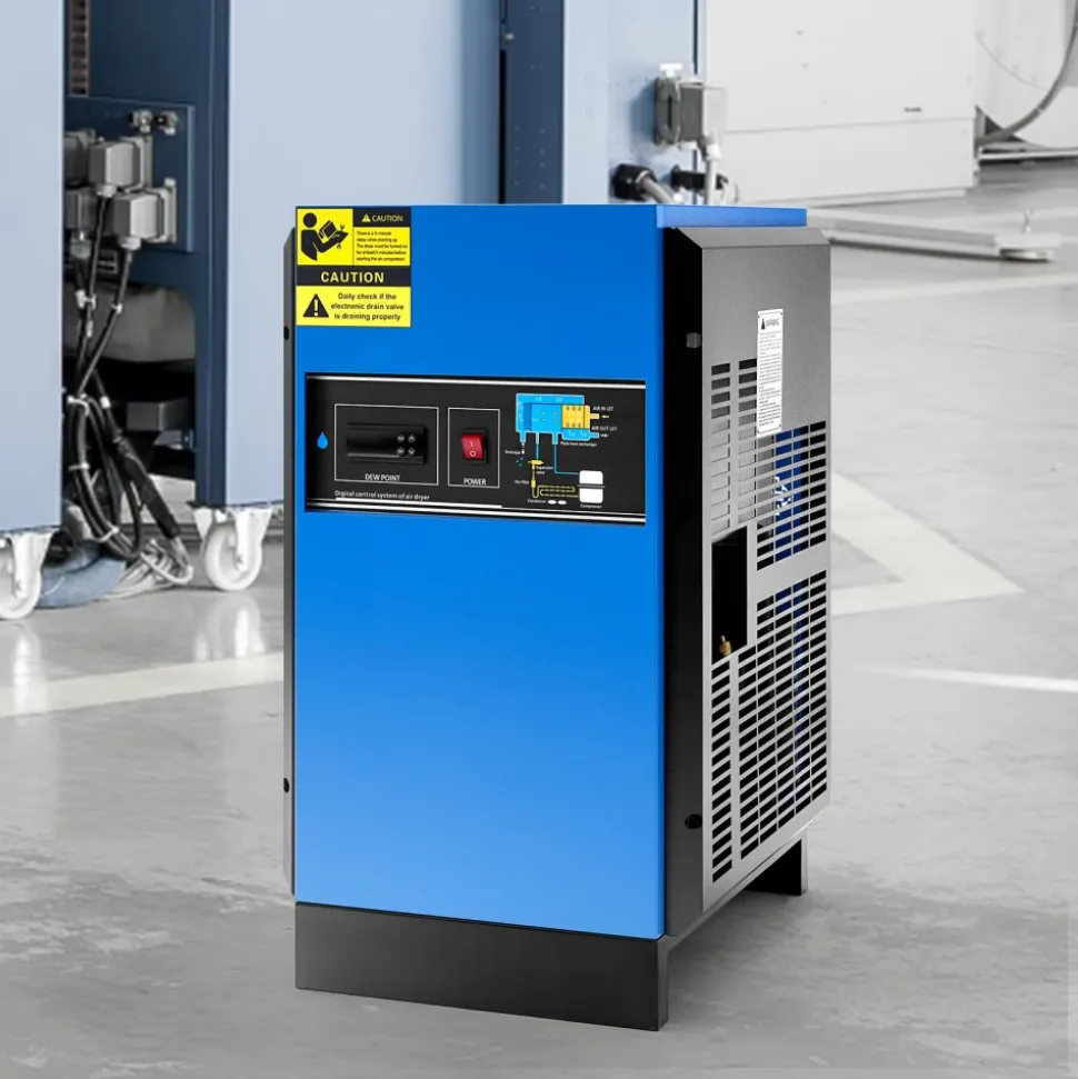 VEVOR Compressed Air Dryer, 125CFM Refrigerated Air Dryer, 110-120V Industrial Refrigerated Air-Drying System for 20HP, 25HP & 30HP Compressors - with Color Screen Control Panel and Automatic Drainage