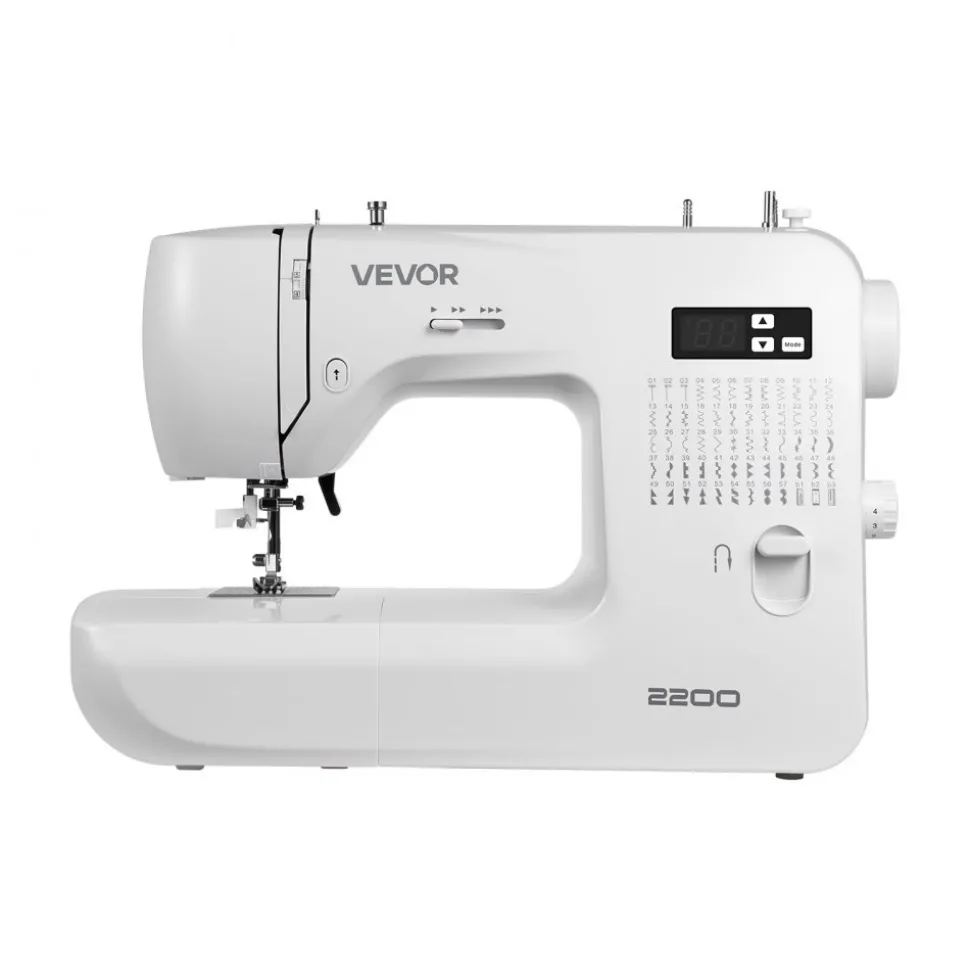 VEVOR Computerized Sewing Machine, 60 Stitch Applications, with LED Screen, Foot Pedal and LED Light, Heavy-Duty Metal Frame, Digital Sewing Machine with Powerful Motor for Crafts and Mending