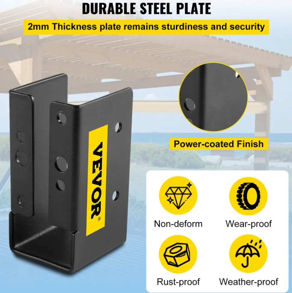 VEVOR Concealed Joist Hanger, 2"x4" Outdoor Accent Concealed-Flange, Pack of 24 Concealed Joist Bracket, Q235 Steel Plate Powder-Coated Concealed Face Mount Joist Hanger Inner 40x91 mm for Beam Swing