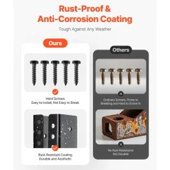 VEVOR Concealed Joist Hanger, 2x4 Inch Outdoor Concealed-Flange Joist Bracket with Screws, Steel Light Joist Hangers for 1.93 x 3.62 Inch / 49 x 92 mm Beam, Swing, Fence, Wooden Slides, 12 Pcs