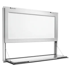 VEVOR Concession Window Folding Shelf 48x36in Aluminum Alloy Service Window, for Food Truck, Up to 85 Degrees, with Awning Door and Drag Hook, Rainwater Resistant