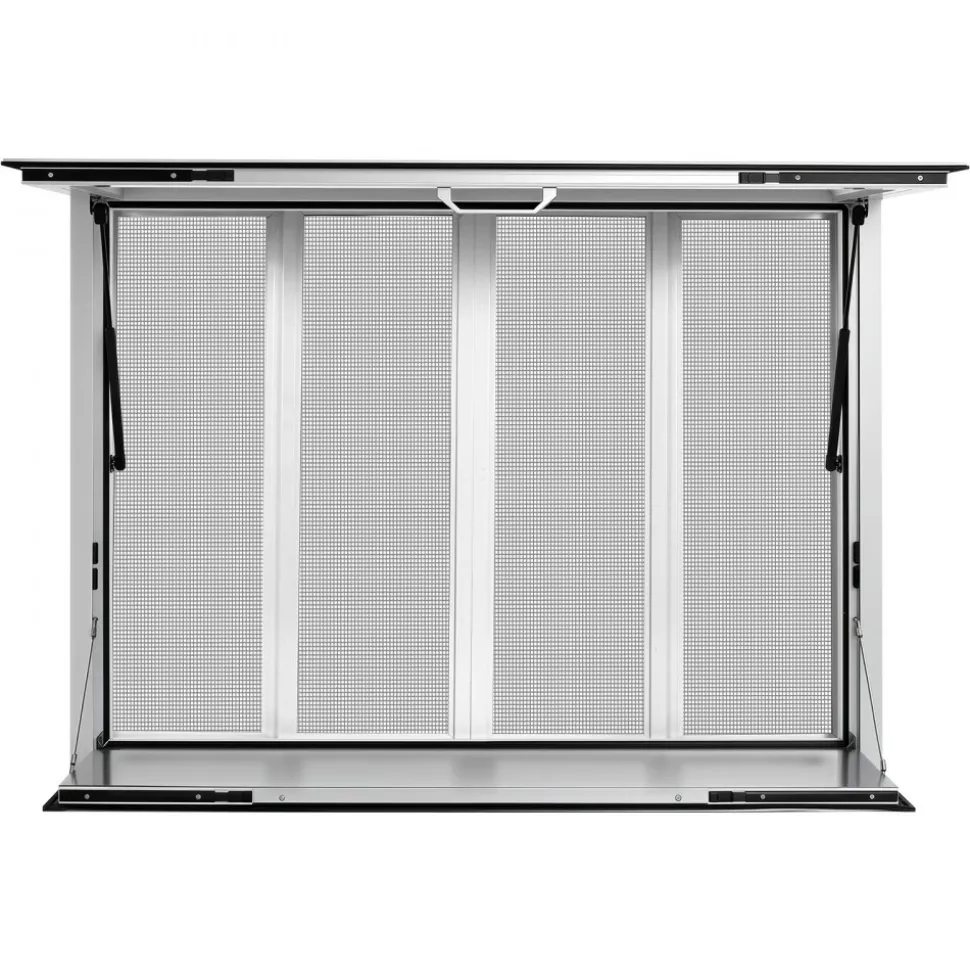 VEVOR Concession Window Folding Shelf 48x36in Aluminum Alloy Service Window, for Food Truck, Up to 85 Degrees, with 4 Sliding Screen Windows, Awning Door and Drag Hook, Rainwater Resistant