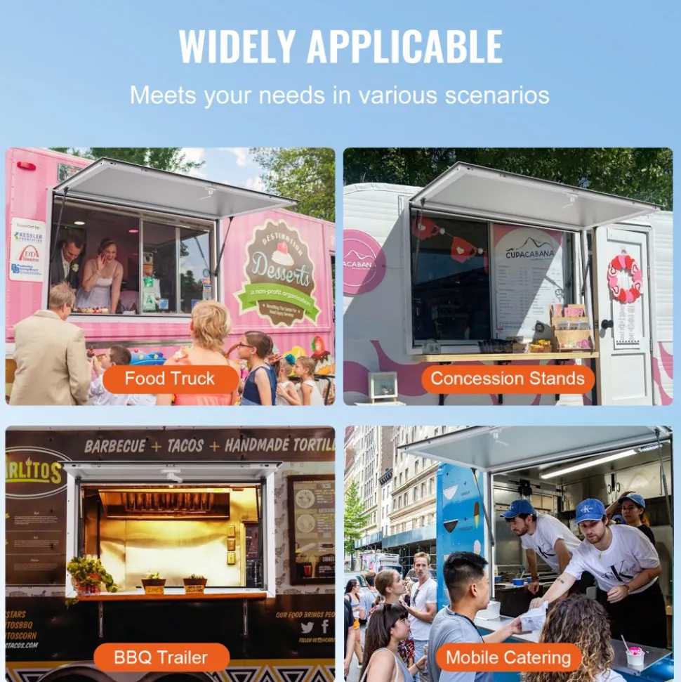 VEVOR Concession Window for Food Truck, 36"x24" Aluminum Alloy Food Truck Service Window, Up to 85 Degrees Stand Serving Window with Awning Door & Drag Hook, for Food Trucks Concession Trailers