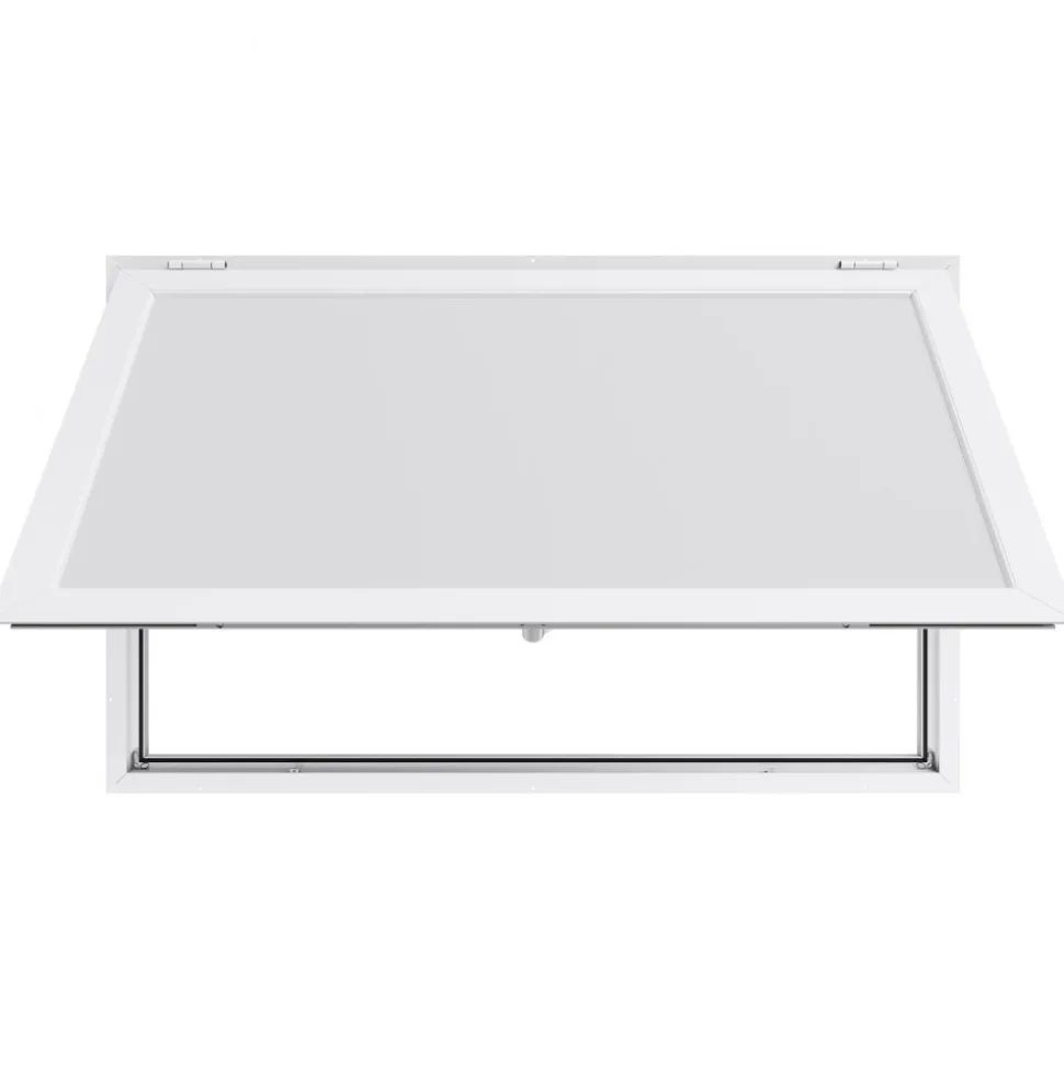 VEVOR Concession Window 53x33 in, Aluminum Alloy Frame Service Window for Food Truck, Up to 85 Degrees Stand Serving Window with Awning Door and Drag Hook, Rainwater Resistant for Concession Trailers