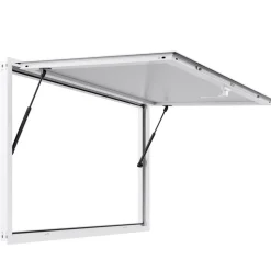 VEVOR Concession Window 53x33 in, Aluminum Alloy Frame Service Window for Food Truck, Up to 85 Degrees Stand Serving Window with Awning Door and Drag Hook, Rainwater Resistant for Concession Trailers