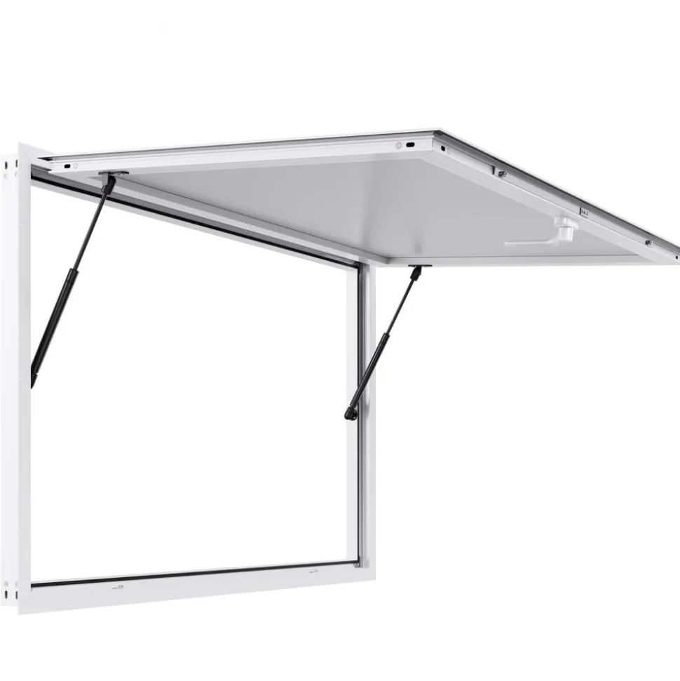 VEVOR Concession Window 53x33 in, Aluminum Alloy Frame Service Window for Food Truck, Up to 85 Degrees Stand Serving Window with Awning Door and Drag Hook, Rainwater Resistant for Concession Trailers