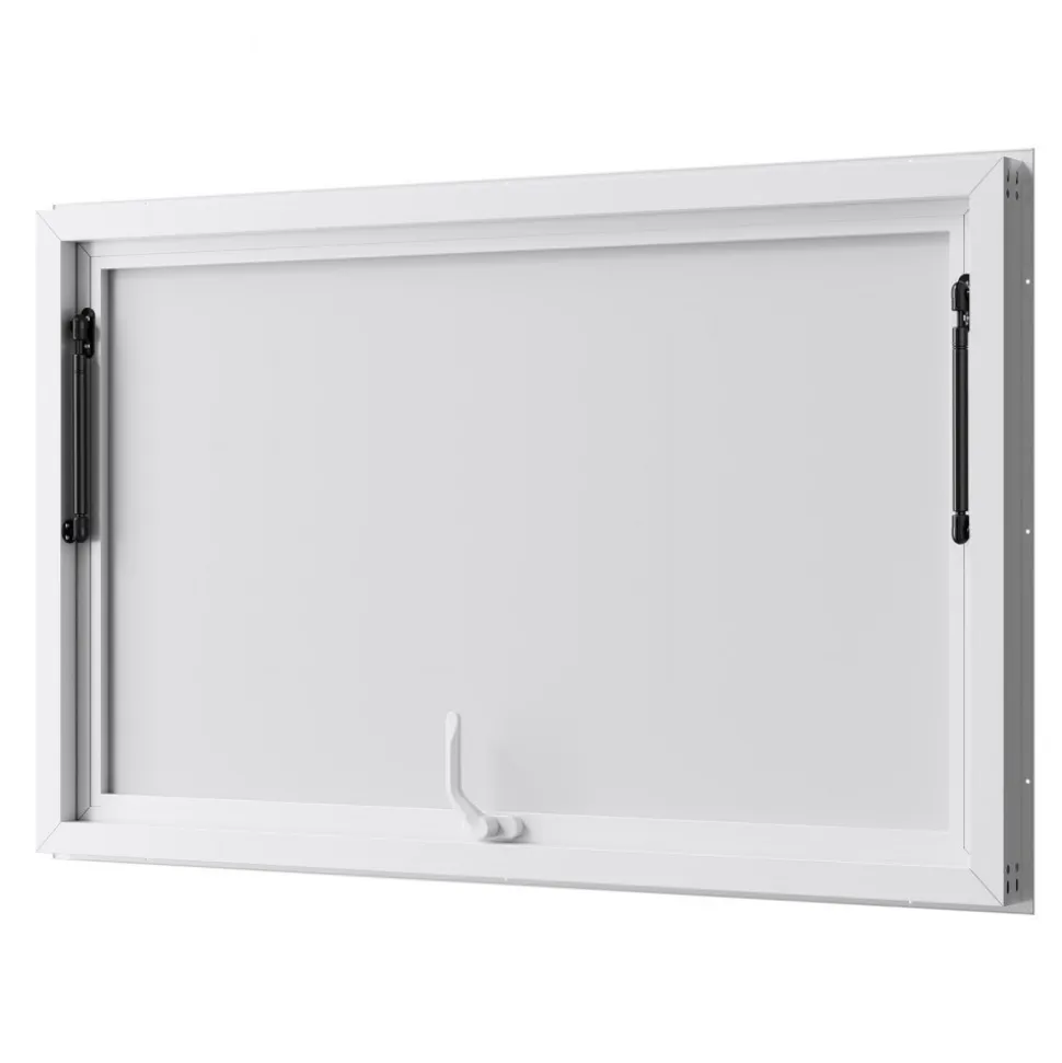 VEVOR Concession Window 53x33 in, Aluminum Alloy Frame Service Window for Food Truck, Up to 85 Degrees Stand Serving Window with Awning Door and Drag Hook, Rainwater Resistant for Concession Trailers