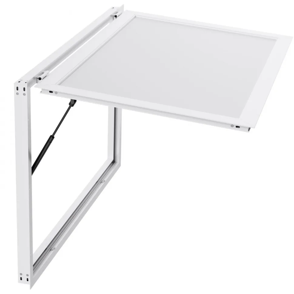 VEVOR Concession Window 53x33 in, Aluminum Alloy Frame Service Window for Food Truck, Up to 85 Degrees Stand Serving Window with Awning Door and Drag Hook, Rainwater Resistant for Concession Trailers