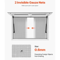 VEVOR Concession Window 36x24 in, Aluminum Alloy Service Window for Food Truck, Up to 85 Degrees Stand Serving Window with 2 Sliding Windows, Awning Door, and Drag Hook, for Concession Trailers