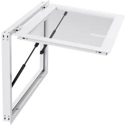 VEVOR Concession Window 36x24 in, Aluminum Alloy Frame Service Window for Food Truck, Up to 85 Degrees Stand Serving Window with Awning Door and Drag Hook, Rainwater Resistant for Concession Trailers