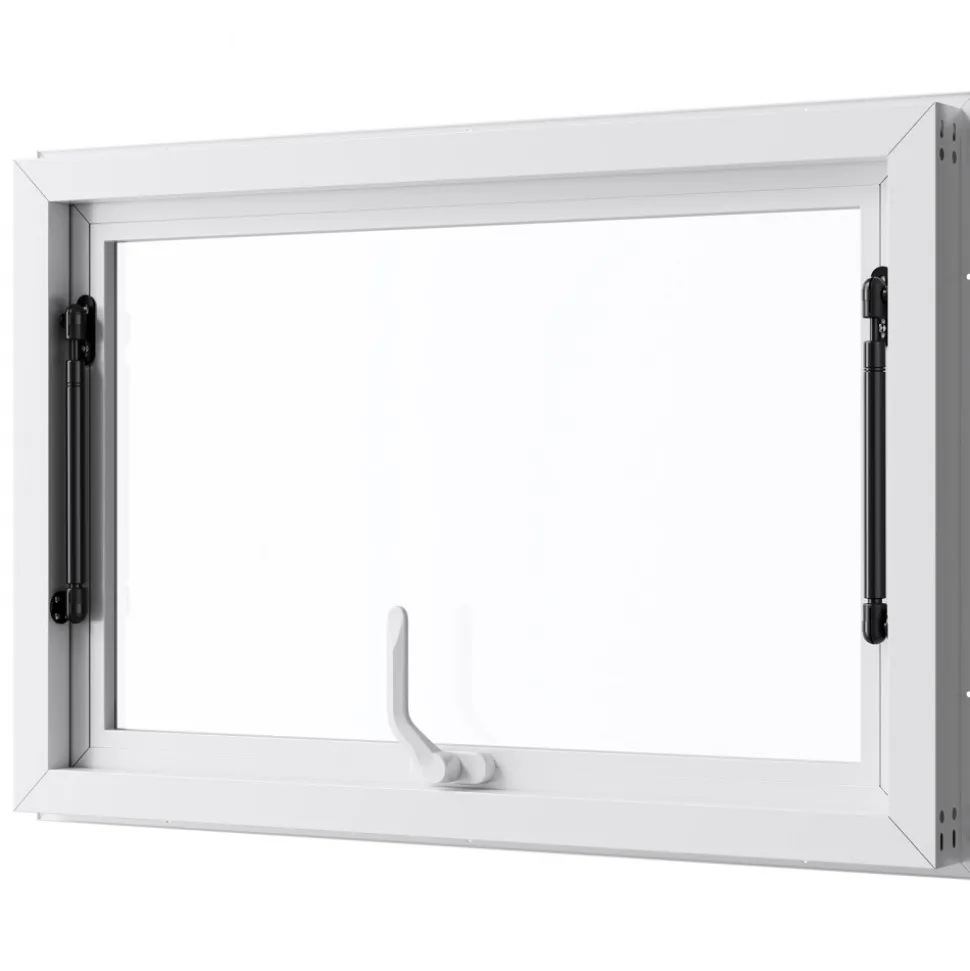 VEVOR Concession Window 36x24 in, Aluminum Alloy Frame Service Window for Food Truck, Up to 85 Degrees Stand Serving Window with Awning Door and Drag Hook, Rainwater Resistant for Concession Trailers