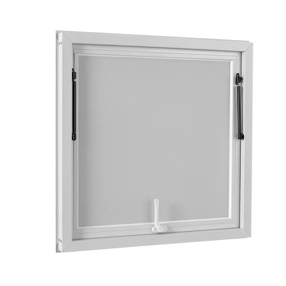 VEVOR Concession Window 36x36 in Aluminum Alloy Frame Service Window, for Food Truck, Up to 85 Degrees Stand Serving with Awning Door and Drag Hook, Rainwater Resistant for Concession Trailer