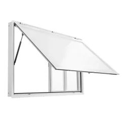 VEVOR Concession Window 60x36 in Aluminum Alloy Service Window, for Food Truck, Up to 85 Degrees Stand Serving with 4 Sliding Acrylic Windows, Awning Door and Drag Hook, Rainwater Resistant