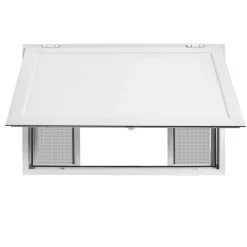VEVOR Concession Window 60x36 in Aluminum Alloy Frame Service Window, for Food Truck, Up to 85 Degrees Stand Serving with 4 Sliding Screen Windows, Awning Door and Drag Hook, Rainwater Resistant