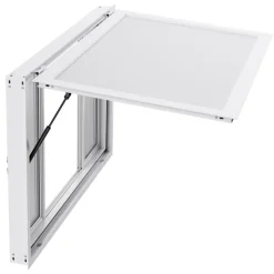 VEVOR Concession Window 53x33 in, Aluminum Alloy Service Window for Food Truck, Up to 85 Degrees Stand Serving Window with 4 Sliding Windows, Awning Door, and Drag Hook, for Concession Trailers