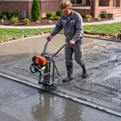VEVOR Concrete Power Screed Gas-Powered Leveling Machine 1.16HP Engine, 4 Stroke Vibrating Screed, Flexible Shaft Drive, Adjustable Handle, Support Legs for Patio, Driveway, Floor Finishing, Jobsite