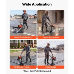 VEVOR Concrete Power Screed Gas-Powered Leveling Machine 1.16HP Engine, 4 Stroke Vibrating Screed, Flexible Shaft Drive, Adjustable Handle, Support Legs for Patio, Driveway, Floor Finishing, Jobsite