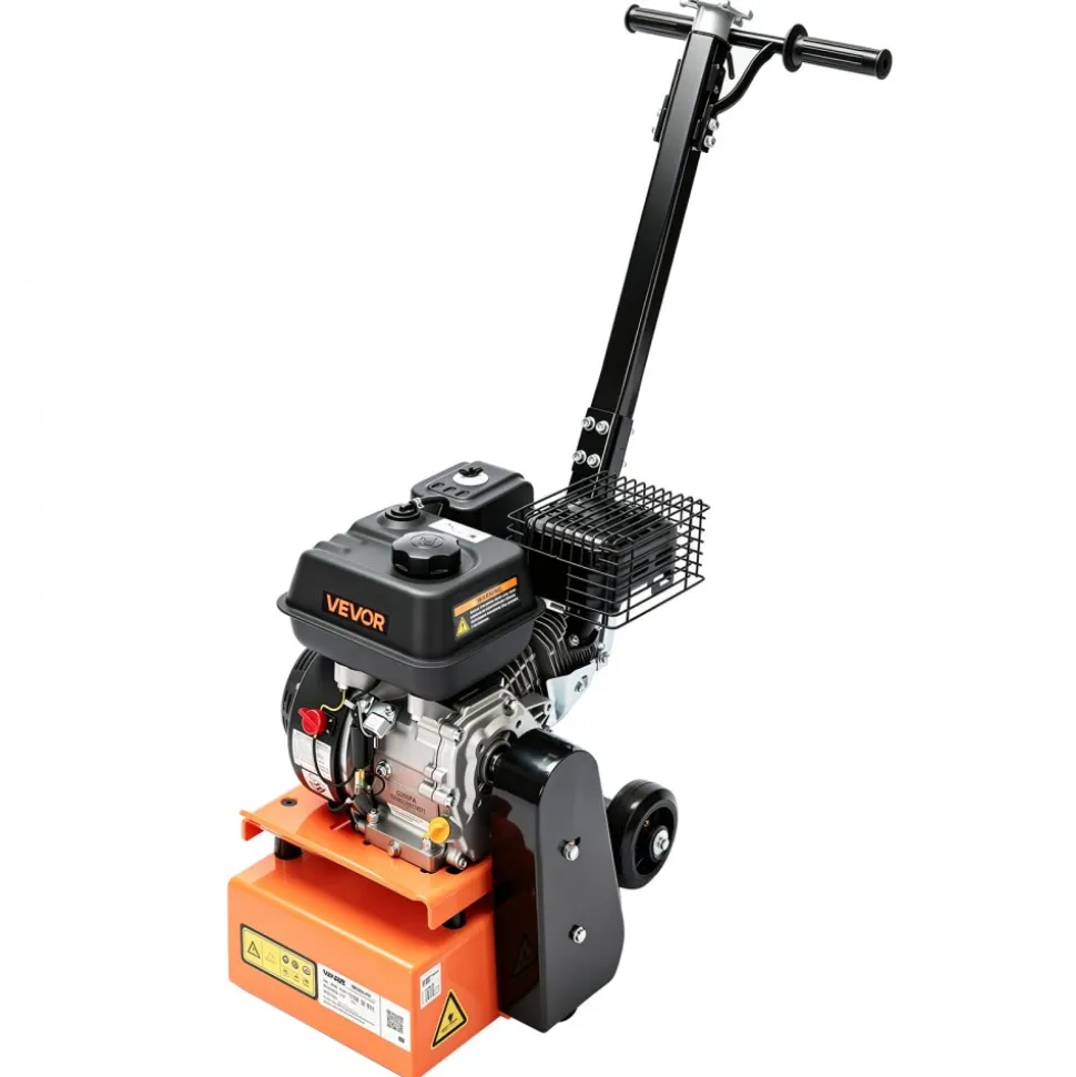 VEVOR Concrete Scarifier, 3700W 2500 RPM Walk-Behind Floor Planer Grinder, Carbide Cutters, 1/8 in Adjustable Depth, Vacuum Port for Surface Preparation, Traffic Line Removal, Pavement, Floor Repair