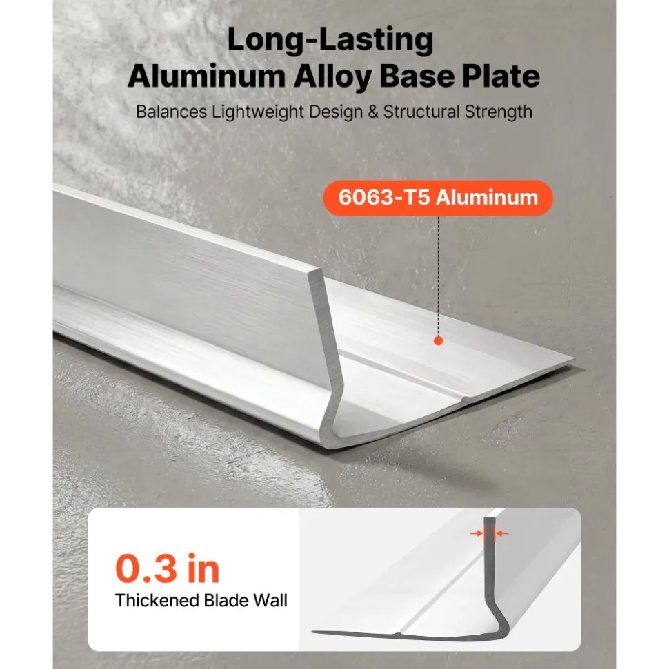 VEVOR Concrete Screed Blade 14 ft Length Aluminum Alloy Board Leveling Tool, 5.3 in Wide Straight Edge, Wide Coverage, Replacement Surface Leveler for Driveway, Patio, Sidewalk, Garage Floor Finishing