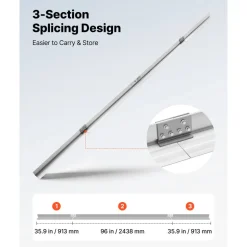 VEVOR Concrete Screed Blade 14 ft Length Aluminum Alloy Board Leveling Tool, 5.3 in Wide Straight Edge, Wide Coverage, Replacement Surface Leveler for Driveway, Patio, Sidewalk, Garage Floor Finishing