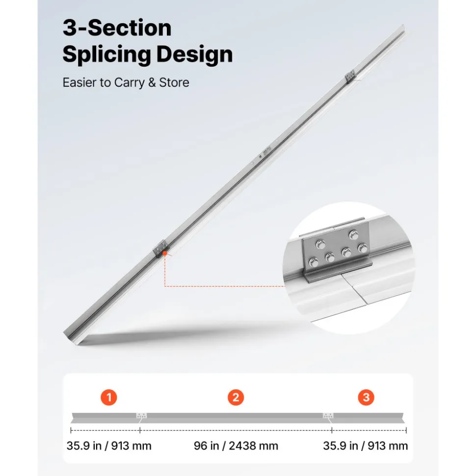 VEVOR Concrete Screed Blade 14 ft Length Aluminum Alloy Board Leveling Tool, 5.3 in Wide Straight Edge, Wide Coverage, Replacement Surface Leveler for Driveway, Patio, Sidewalk, Garage Floor Finishing