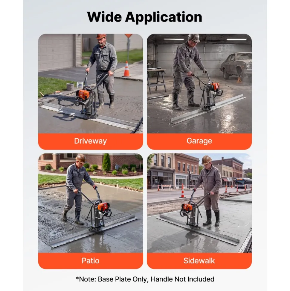 VEVOR Concrete Screed Blade 6 ft Length Aluminum Alloy Board Leveling Tool, 5.3 in Wide Straight Edge, Wide Coverage, Replacement Surface Leveler for Driveway, Patio, Sidewalk, Garage Floor Finishing